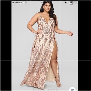 Fashionova Rose-gold sequin dress